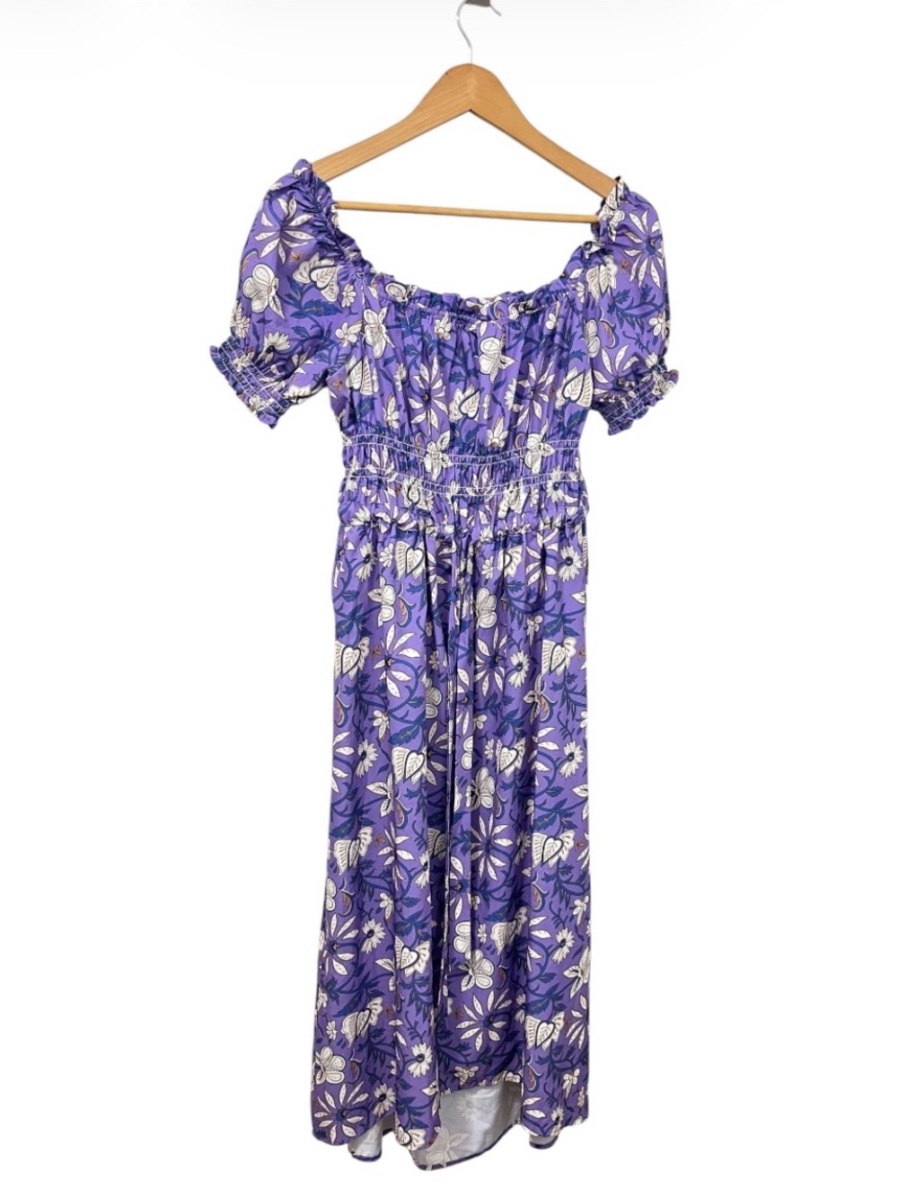 Paper Doll Purple Floral Off-Shoulder Midi Dress